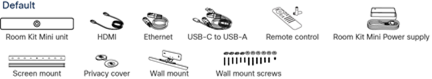 Cisco Webex Room USB 中的默认组件
